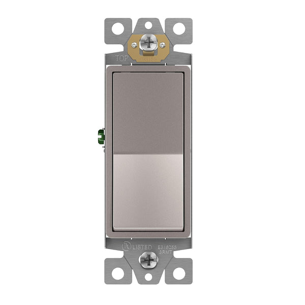 ENERLITES 3-Way Decorator Paddle Light Switch, Nickel Finish, 15A 120V/277V, UL Listed, Single Pole or Three Way