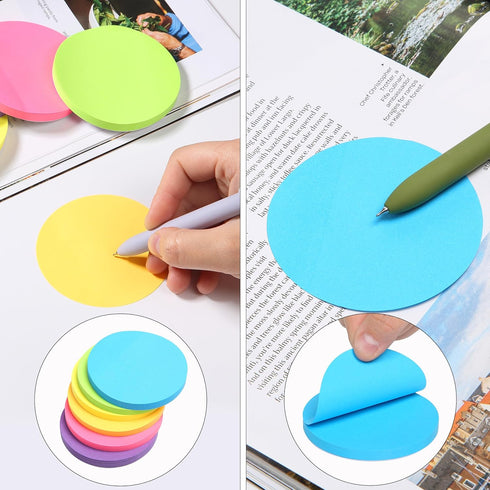 Mr. Pen Round Sticky Notes | 12 Pads | 720 Sheets | 2.8" x 2.8" | Colorful Bulk