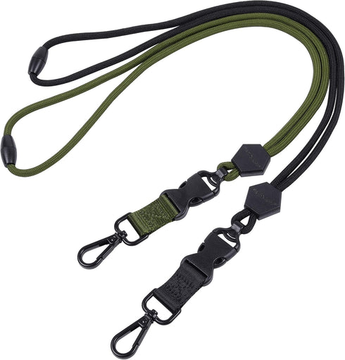 Wisdompro 2 Pack of 23 inch Durable Round Cord Heavy Duty Lanyard with Safety Breakaway Buckle, Detachable Buckle and