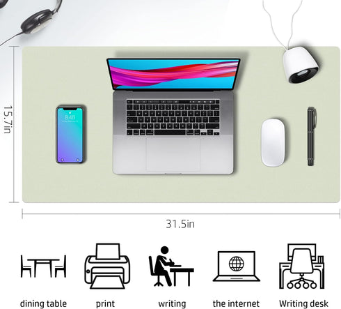 Desk Mat Large Protector Pad, Multifunctional Dual-Sided Office Desk Pad, Waterproof Desk Mat for Desktop, Pu Leather