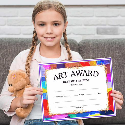 Award Certificates of Achievement for Art, Recognition for Children, School Teachers Supplies, Achievement Award