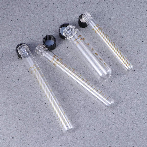 8 Pcs Graduated Glass Test Tubes with Screw Caps - 10ml, 15ml, 20ml, 30ml
