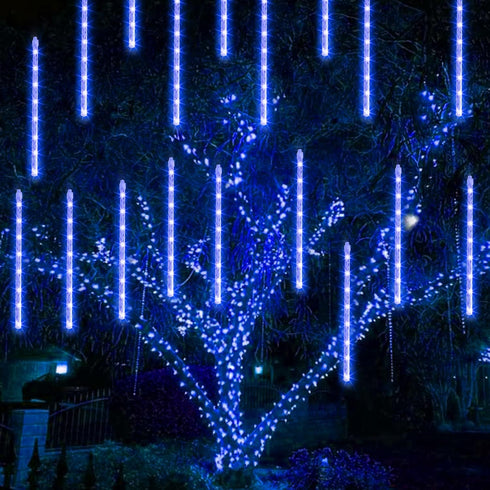 Christmas Lights Outdoor, 288 LED 12" 8 Tubes Meteor Shower Lights, Waterproof Snow Falling Rain Icicle Xmas Lights for