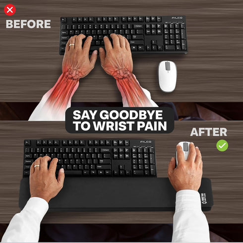 GRIFITI Fat Wrist Pad 24" x 4" x 0.75" Inch - Ergonomic Mousepad Support for Keyboards, Mouse, Trackball