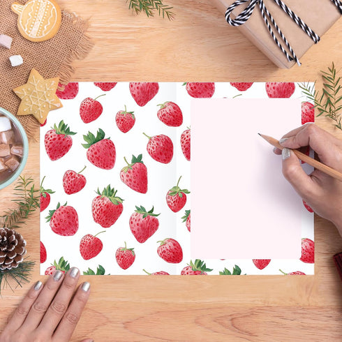 Strawberry Thank You Card for Women Man, Thank You Berry Much, with Envelope Sticker