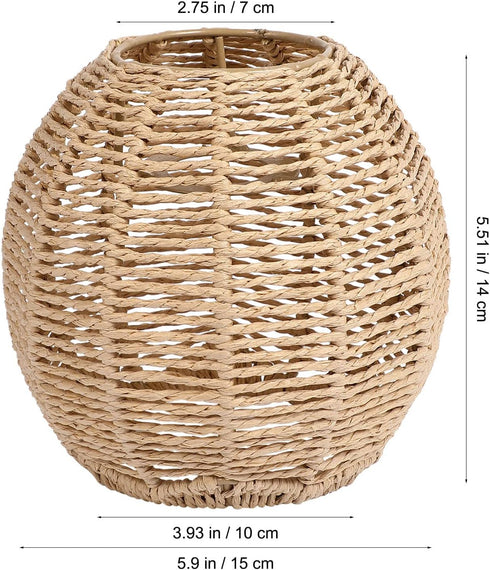 (15 15 cm) Wicker Lamp Shade for Hanging Lamp,Woven Pendant Lamp Shade Rattan Light Fixture Shade for Living Room