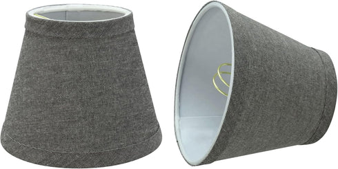Aspen Creative 32064-2A, Hardback Empire Clip-On Chandelier Lamp Shade, Grey, 3" Top x 5"