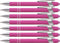 Rubberized Soft Touch Ballpoint Pen - Stylish Premium Metal Pen with Stylus Tip, Black Ink, Medium Point (Pink, 7)