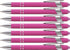 Rubberized Soft Touch Ballpoint Pen - Stylish Premium Metal Pen with Stylus Tip, Black Ink, Medium Point (Pink, 7)