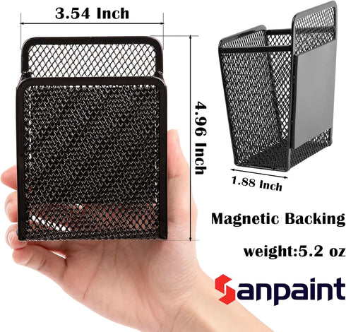 Magnetic Pen Holder - Magnetic Black Mesh Locker Cups, Organizational Supplies, Strong Magnet Storage Marker Pen Pencil Organizer for Refrigerator,Whiteboard,Locker Accessories