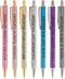 Jxueych 7 Pcs Funny Ballpoint Pen Set Gift for Coworker, Days of The Week Daily Glitter Pen, Black Ink Medium Point