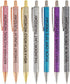 Jxueych 7 Pcs Funny Ballpoint Pen Set Gift for Coworker, Days of The Week Daily Glitter Pen, Black Ink Medium Point