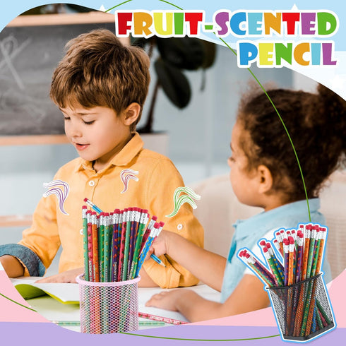 Scented Inspirational Motivational Pencils, 60 Pcs Colorful Fruit Pencils for School Gifts