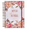 Christian Art Gifts Hardcover Journal, With God All Things Matthew 19:26, Pink Floral, Inspirational, 7 x 8.5