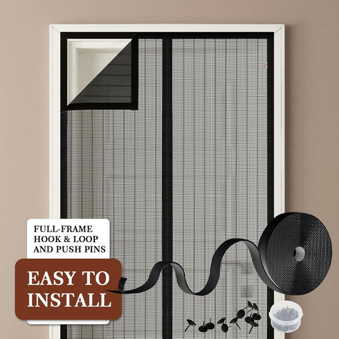 Yotache Magnetic Screen Door New Series, Full Frame Seal Reinforced Mesh, Fits Door Size 72 x 80, Magnetic Closure