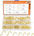 120 Pieces Cup Screw Hooks, Gold Color, Self-Tapping Screws Hooks Kit in 7 Sizes (1/2" to 1-1/2")