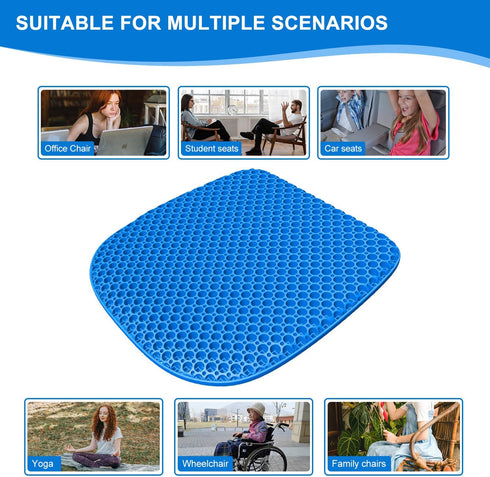 TONINT Large Gel Seat Cushion for Long Sitting with Non-Slip Cover,Soft & Breathable,Seat Cushion