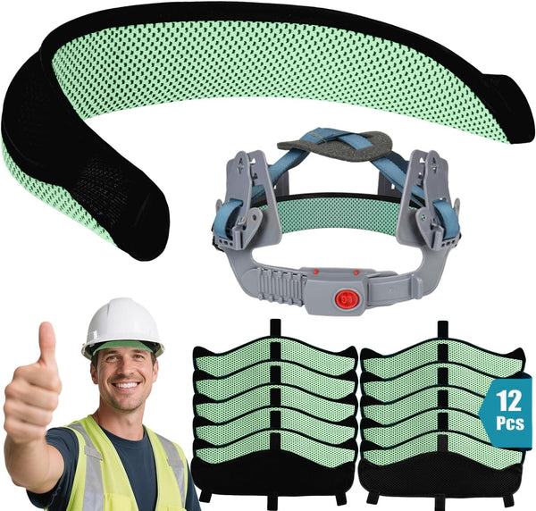 Hard Hat Sweatband 12Pcs, Innovative 3-Layer Fabric Hard Hats Sweat Bands Washable,