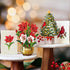 Set, 6 inch 3D Pack 5 Freshcut Paper Pop Up Christmas Cards Boxed Holiday Collection, Mini Sized Paper Flower Bouquet