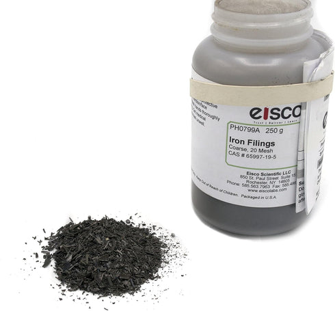 250g 20 EISCO Coarse Iron Filings, - Mesh Iron Shavings for Magnets