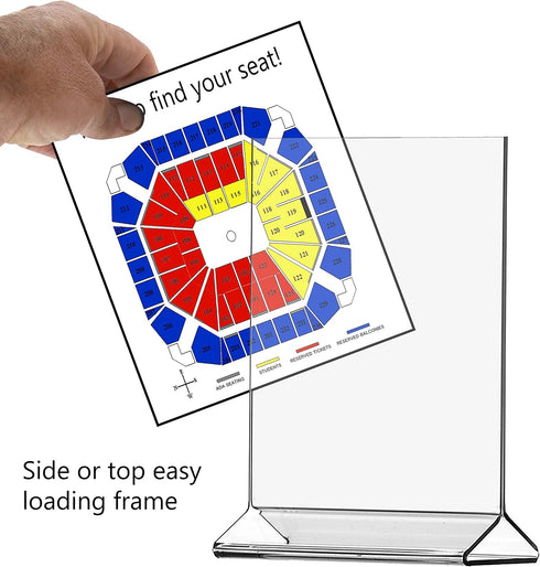6 Pack 8.5" 11" Marketing Holders Acrylic Sign Holder x Top Load Double Sided Clear Portrait Orientation Literature