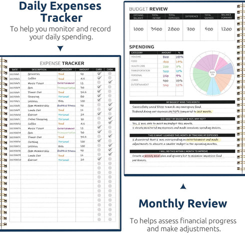 Account Sunset Aesthetic Budget Planner - Monthly Finance Planner with Expense Tracker, Undated Bill Organizer, Budget