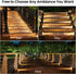 IP65 3000K 6 Pack Solar Step Light Outdoor Stair Lights, Deck Lights Outdoor Powered Waterproof, Warm White Solar