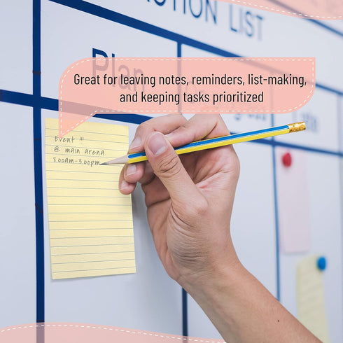 Mr. Pen- Lined Sticky Notes 4x6, 6 Pads, 45 Sheets/Pad, Pastel Color, Sticky Notes with Lines