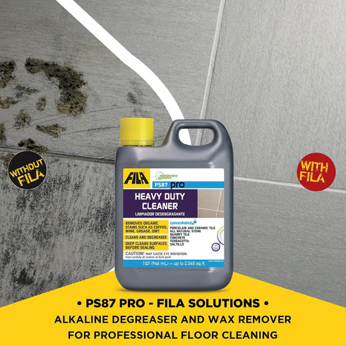 PS87 1 FILA Heavy Duty Cleaner PRO, Stain Remover Grease, Coffee, Wine, Wax, Ink, Hard Surface Floor Cleaner, ideal