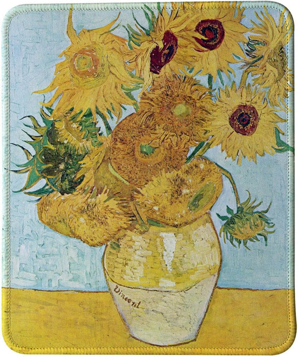 Vincent Van Gogh Impressionist Art Mouse Pad (Vase-Sunflower)
