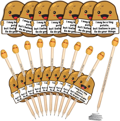 Inspirational Positive Potato Pencils for Students with Funny Cards, Bulk Classroom Reward Gifts