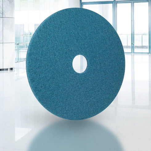 16" 3.25" 5 100% Americo Blue Cleaner Floor Pad, Diameter, Center Hole, Pads/Case, Machine Cleaner Floor Pads