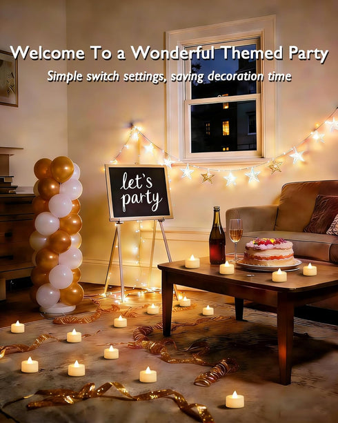 12/24/50/100/150 Pack Decor(12 Pack, Amagic Battery Operated Tea Lights Candles, Fake Tealights Candles, Flameless LED