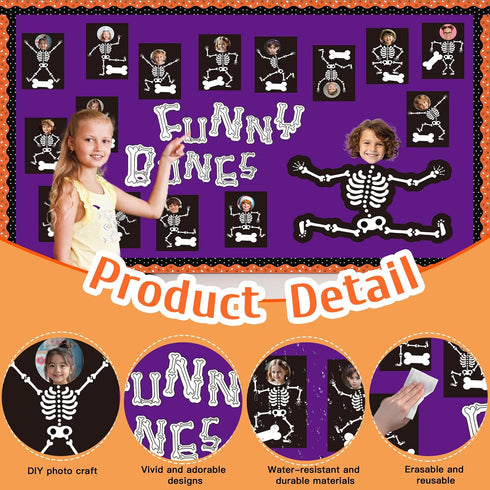 Halloween Classroom Bulletin Board Decoration Set, Funny Bones Bulletin Board Skull Cutouts for Decor