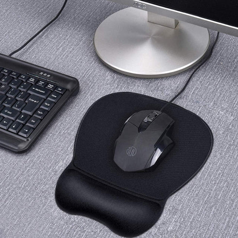 JIKIOU Ergonomic Mouse Pad with Gel Wrist Support, Comfortable Mousepad with Non-Slip PU Base for Computer Laptop Office