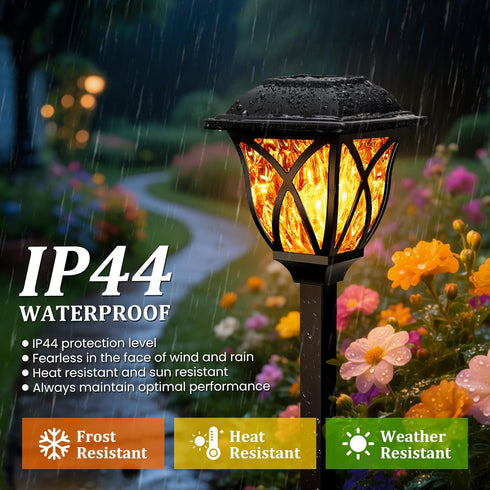 6 Pack GIGALUMI Solar Lights Outdoor Waterproof, Flickering Flame LED Lights, Garden Decor for Yard, Patio, Landscape