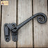 Hammered Mystic Colonial Medieval Cast Iron Monkey Tail Window Latch Fastener | Rustic Black Coated for Cottage