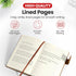 Promot PU Leather Notebook with Pen - A5 Lined Daily Journals for Writing, 200 Pages, Brown