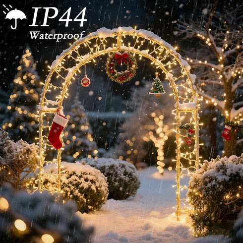 66FT 200 8 IP65 LED Warm White String Lights, Modes Fairy Lights with Timer, Waterproof & Durable Indoor Outdoor Decor