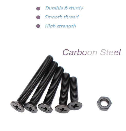 binifiMux 100pcs Flat Phillips Head Black M5 Countersunk Machine Screws Assortment Kit (20mm/25mm/30mm/35mm/40mm)