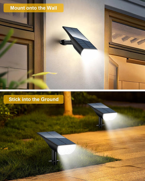 3 IP65 1 Pack Solar Spot Lights Outdoor Waterproof, Lighting Modes Solar Landscape Lights for Outside, Dusk to Dawn