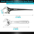 DURATECH 8-Inch Adjustable Construction Spud Wrench, Black Oxide Finish, CR-V Steel, SAE and Metric Scale