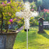 COOZZYHOUR 38Inch 20 Solar Cross Garden Lights Outdoor Decorative - Solar Metal&Glass Cross White Hydrangea Flower