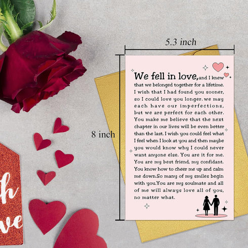 Nchigedy Romantic Valentines Day Card for Man Woman, Sweet Valentines Day Card for Husband Wife, Anniversary Cards