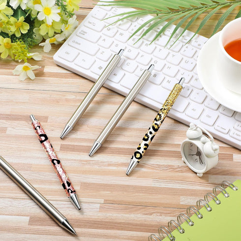 Qilery 25 Set Set Stainless Steel Resin Blank Epoxy Pens for UV Dtf Wraps Sublimation Pen Gifts Resealable Pouch Bag