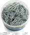 Officemate 750 Paper Clips, Vinyl Coated, Assorted Sizes, Reusable Storage Tub for Office, School and Home Use, Silver