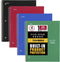 Five Star DuraShield Notebooks, 4 Pack, 1-Subject, Wide Ruled Paper, 10-1/2" x 8", 100 Sheets, Black, Red, Electric