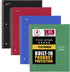 Five Star DuraShield Notebooks, 4 Pack, 1-Subject, Wide Ruled Paper, 10-1/2" x 8", 100 Sheets, Black, Red, Electric