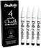 Extra Fine Tip White Chalk Markers, 4 Pack 1mm Point, Dry Erase Marker for Blackboard and Signs