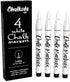 Extra Fine Tip White Chalk Markers, 4 Pack 1mm Point, Dry Erase Marker for Blackboard and Signs